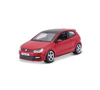 Bburago VW Polo 5 GTI: 1:24 Scale Model Car, Doors and Bonnet for Opening, Steerable, 19 cm, Red (18-21059)