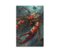 BBVCCL Poster Crab Monster Poster Decorative Painting Canvas Wall Posters And Art Picture Print Modern Family Bedroom Decor Posters 24x36inch(60x90cm)