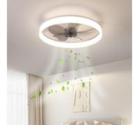 BBWO Ceiling Fans with Lamps Modern LED Dimmable with Remote Control Fan Ceiling Light with Lighting Quiet Fan Ceiling Chandelier for Living Room Dining Room Restaurant Bedroom Fan Lamp 50cm(White)