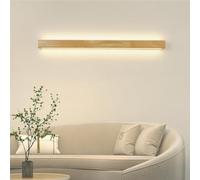 BBWO Indoor LED Wall Lamp Wooden Wall Light Vintage Bedside Lamp Linear Wall Light Japanese Wabi-sabi Style Suitable for Living Room Dining Room Hallway Staircase (Warm Light)(100cm)