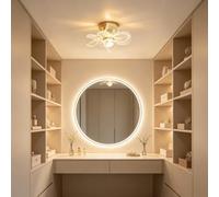 BBWO LED Modern Floral Ceiling Light with Acrylic Shade and Gold Base Decorative Corridor Light Suitable for Entryways Hallway Bedroom Living Room Walk-in Wardrobe(A)