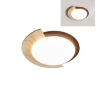 BBWO Yellow Travertine Ceiling Light Creative LED Ceiling Lamp Modern Bedroom Lamp Wooden Decorative Light Fitting Japanese Wabi-sabi Style Suitable for Living Room Dining Room Kitchen(35CM)