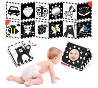 BBWOO Baby Sensory Toys 0 6 Months,Black and White Newborn Toys Touch & Feel Tummy Time Books for 0 3 4 6 8 Months Baby Gifts