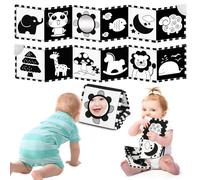 BBWOO Black and White Sensory Toys for Babies,Newborn Toys Touch & Feel Tummy Time Books for 0 3 4 6 8 Months Boys Girls