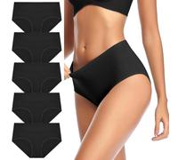 BBXWANG 5 Pack Bamboo Underwear Women, Knickers for Women Multipack Comfy Stretchy Womens Pants Ladies Panties Slight Tummy Control Full Briefs (UK, Alpha, M, Regular, Regular, Black*5)