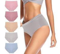 BBXWANG 5 Pack Cotton Underwear Women, Knickers for Women Multipack Comfy Stretchy High Waisted Womens Pants Ladies Panties Full Briefs