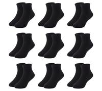 BBXWANG 9 Pairs Kids Socks for Boys Girls, Breathable Mesh Ankle Socks Seamless Cotton Plain Trainer Socks for Sports School Daily Wear