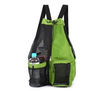BBXWANG Nylon Swimming Bag for Swimmers, Adjustable Strap Swimming Backpack Mesh Bag Drawstring Bag, Swim Bag for Gym, Travel, Sports (Green)
