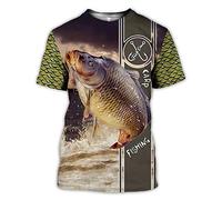 BBYOUTH 3D Bass Fishing Shirts for Men, Camouflage Fish Reaper Print Animal Art Summer Short Sleeve Harajuku T-Shirt,Fish Hook,XXL