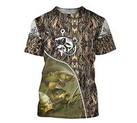 BBYOUTH 3D Fishing T-Shirts Men Classic Summer Fish Reaper Carp Hunter Animal Print Camo Short Sleeve,Carp Hunter,M