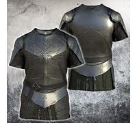 BBYOUTH 3D Medieval Knight Crusader Armor T Shirt Retro Mens Short Sleeve Cross Tops Oversize,G,7XL