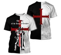 BBYOUTH 3D Print Medieval Knight Crusader Armor T Shirt, Retro Solomon Temple Cosplay Costume Mens Short Sleeve,Rise Of The Templar,7XL