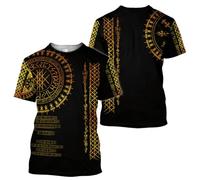 BBYOUTH 3D Viking Men's T-shirt Valhalla North Odin Summer Short Sleeve Cosplay Costume,Viking Runes,S