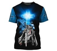 BBYOUTH Christianity Jesus Knight Templar Armour T-Shirt 3D Printed Summer Casual Short Sleeve Cosplay Costumes,Knight Templar,3XL