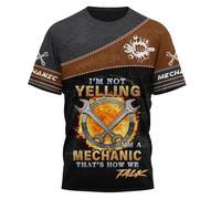 BBYOUTH Mechaniker T-shirt for Men, 3D Printed Car Mechanc Repair Worker Summer Casual Short Sleeve DW109,Im Not Yelling,S