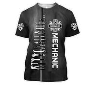 BBYOUTH Mechaniker T-shirt for Men, 3D Printed Car Mechanc Repair Worker Summer Casual Short Sleeve DW109,Repair Tools,S