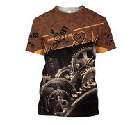 BBYOUTH Mechaniker T-shirt for Men, 3D Printed Car Mechanc Repair Worker Summer Casual Short Sleeve DW109,Pinion,S