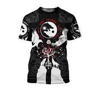 BBYOUTH Odin Shirt Men Nordic God Vikings Tattoo Summer O-Neck Short Sleeve 3D Printed T-Shirt,Fenrir Wolf,7XL