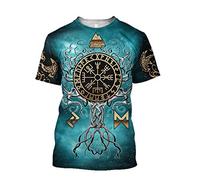 BBYOUTH Odin Shirt Men Nordic God Vikings Tattoo Summer O-Neck Short Sleeve 3D Printed T-Shirt,Vegvisir,6XL
