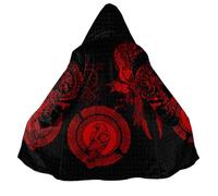 BBYOUTH Viking Cloak | Mid-Length | Hooded | with Pocket | Faux Cashmere Lining | Autumn Winter | Nordic Valhalla Cape,Odin's Raven,5XL