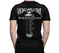 BBYOUTH Viking T Shirt Men Cotton Solid Color Print Norse Odin Myth Short Sleeve Funny Streetwear,Viking World Tour,XXL