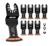 BBYPP 7pcs Curved Japanese Tooth Oscillating Saw Blades, Arc Edge Oscillating Multitool Blades Clean Cut for Wood, Plastic