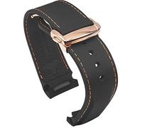 BBZ 20mm 22mm Curved End Rubber Watch Band Compatible with Omega Seamaster 150/300/600 Speedmaster Planet Ocean Sports Silicone Strap Bracelet
