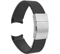 BBZ 21mm Rubber Silicone Watchband Waterproof Belt Compatible with Longines Conquest HydroConquest L3 Watch Strap Folding Buckle Accessories