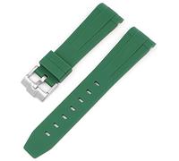 BBZ 21mm Soft Rubber Strap New Silicone Watch Strap Compatible with Rolex Black Water Ghost Green Water Ghost 41mm Men Sports Waterproof Watch Band