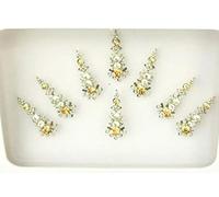 BBZ107 Silver Bindi Stone Diamante Forehead Sticker Wedding Fancy Tikka Indian Tattoos Party Face Gem Body Art