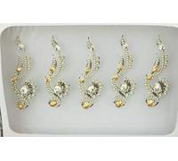 BBZ129 Silver Bindi Stone Diamante Forehead Sticker Wedding Fancy Tikka Indian Tattoos Party Face Gem Body Art