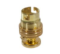 BC | B22 | Bayonet Cap Lampholder with Wooden Fixing Base Kit UK Made (Brass)