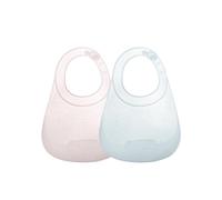 Bc Babycare Superlight Silicone Bib 2 Pieces,BPA-Free Pink + Blue