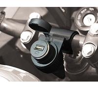 BC Battery Controller 710-P12USB - 12V Waterproof Cigarette Lighter Socket with Universal Motorcycle Handlebar Holder (22.2 / 25.4 / 28.6 mm) + 5V 1.5A USB Port - Length: 145 cm - Made in Italy