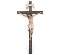 BC Catholic Crucifix Wall Cross 16" H Jesus Christ Indoor Home Decor Religious Collectable Gifts Renaissance Sculpture Handmade by Buildclassic