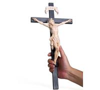 BC Catholic Crucifix Wall Cross, Elegant Modern Home Decor, Religious Gifts for House Warming, 16" H, Renaissance Sculpture Handmade by Buildclassic (Bone Beige)