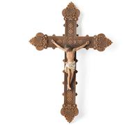 BC Catholic Crucifix Wall Cross, Holy Cross, Religious Gift, Hand-painted in Vintage Style Full Color, 12"H by Buildclassic