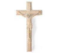 BC Catholic Crucifix Wall Cross, Jesus Christ Home Decor，Religious Devout Gift, Wood Carve Looking, 12" H Hand Painted by Buildclassic