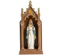 BC Catholic Immaculate Heart of Mary Statue, Virgin Mary Sculpture, 14.9" H Blessed Tabletop Shrine with LED Light, Religious Gift for Mother's Day, Renaissance Sculpture Handpainted by Buildclassic