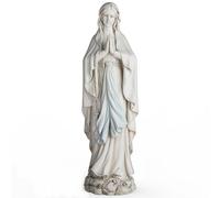 BC Catholic Our Lady of Lourdes Statue, Blessed Virgin Mary Figure, Holy Mother Mary Décor for Indoor Home or Outdoor Yard Patio Lawn Hallway Religious Gift 14.5" H, Handmade by Buildclassic