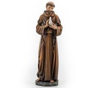 BC Catholic Saint Francis of Assisi Statue,St Francis Patron Saint of Animals, Garden Figure, Religious Gift, Inspirtional Home décor,14.5" H, Renaissance Sculpture Handmade by Buildclassic
