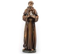 BC Catholic Saint Francis Statue, Inspirtional Garden Figure, St Francis Patron Saint of Animals, Religious Gift, Devout Home décor,10" H, Renaissance Sculpture Handmade by Buildclassic