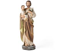 BC Catholic St. Joseph and Child Jesus Statue, Catholic Saint Figure, Religious Gift for Father's Day, Inspirational Indoor Home Decor, 14 inches H, Hand Painted by Buildclassic
