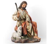 BC Catholic The Good Shepherd Jesus Statue, 8.3" H Jesus Christ with Lamb Figure,Redemption Peace & Comfort, Religious Gift，Hand Painted Renaissance Art by Buildclassic