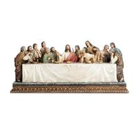 BC Catholic The Last Supper Statue, Inspired by Leonardo da Vinci, 12.2" L Full Color Inspirational Gift Home Décor, Renaissance Sculpture Handpainted by Buildclassic