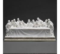 BC Catholic The Last Supper Statue, Leonardo da Vinci, 12.2" L Inspirational Home Décor, Father’s Day Religious Gift, White & Gold Renaissance Sculpture Purity & Grace Collection from Buildclassic