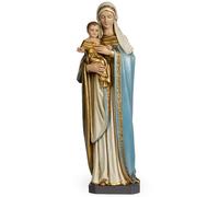 BC Catholic Virgin Mary and Infant Jesus Statue, 14.5" H Madnonna Indoor Inspirational Home Décor, Church Style Religious Gift, Renaissance Sculpture Handpainted by Buildclassic