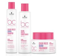 BC Clean PACK Color Freeze Silver Shampoo 250ml, Conditioner 200ml and Silver Treatment 200ml Schwarzkopf Clear One Size