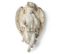 BC Home Decor Angel Candle Holder, Guardian Angel Statue for Wall，Angel Wall Sculpture, Cherub Wall Sconce for Tea Light, 14" H, Hand Made by Buildclassic