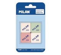 BC Milan Blister 4 breadcrumb erasers 430, White, 4 Count (Pack of 1)